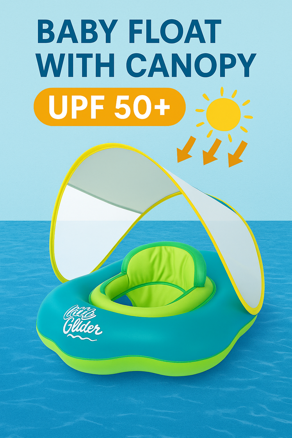 Bouée Bébé avec Auvent UV (UPF50+) | راحة وأمان لطفلك تحت الشمس - image 3