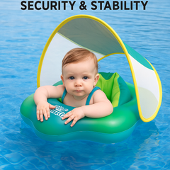 Bouée Bébé avec Auvent UV (UPF50+) | راحة وأمان لطفلك تحت الشمس - image 2